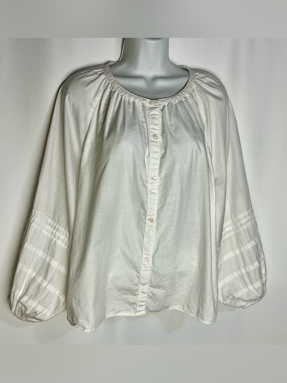 Levi's White Button-Front Peasant Blouse - Women's Top